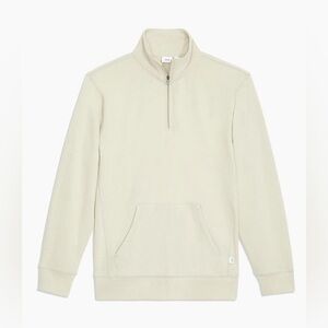 ONIA Tri Blend Khaki Beige Half Zip Ribbed Pullover Sweatshirt Men’s size Small